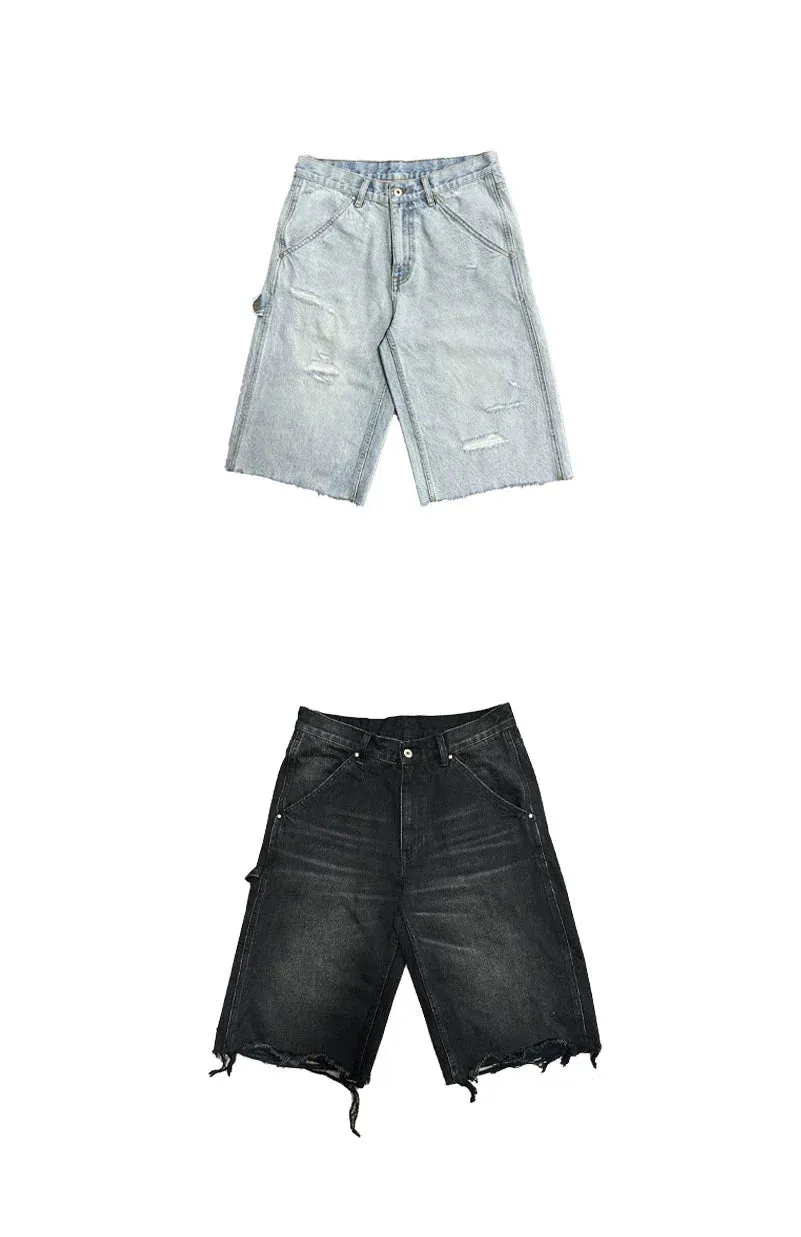 Distressed Denim Shorts