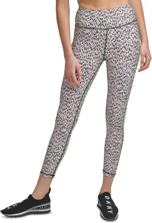 DKNY Performance Printed Side-Striped Leggings Sapphire
