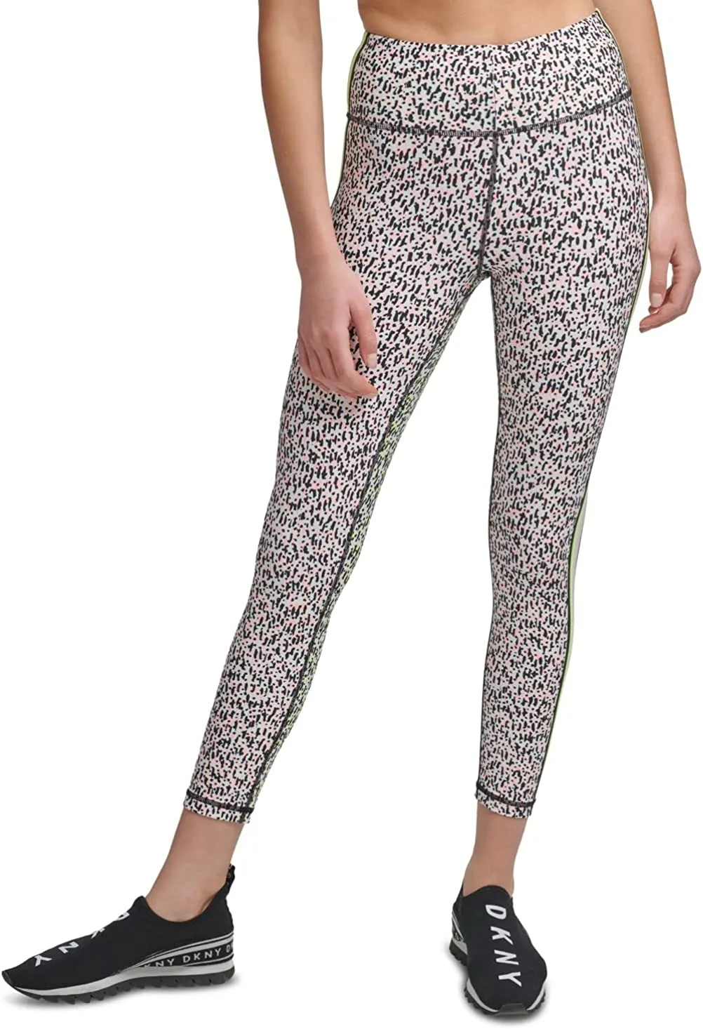 DKNY Performance Printed Side-Striped Leggings Sapphire