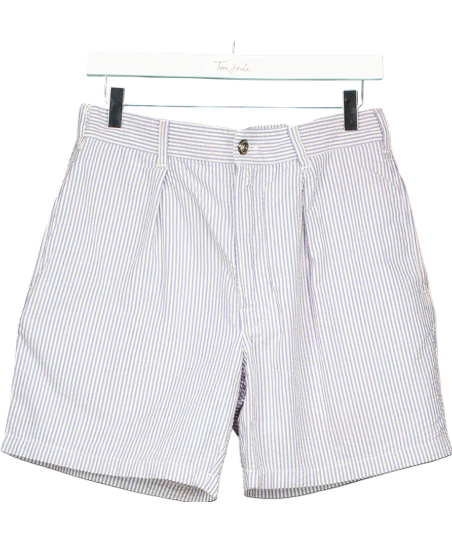 Drakes Blue Cotton Striped Shorts W32
