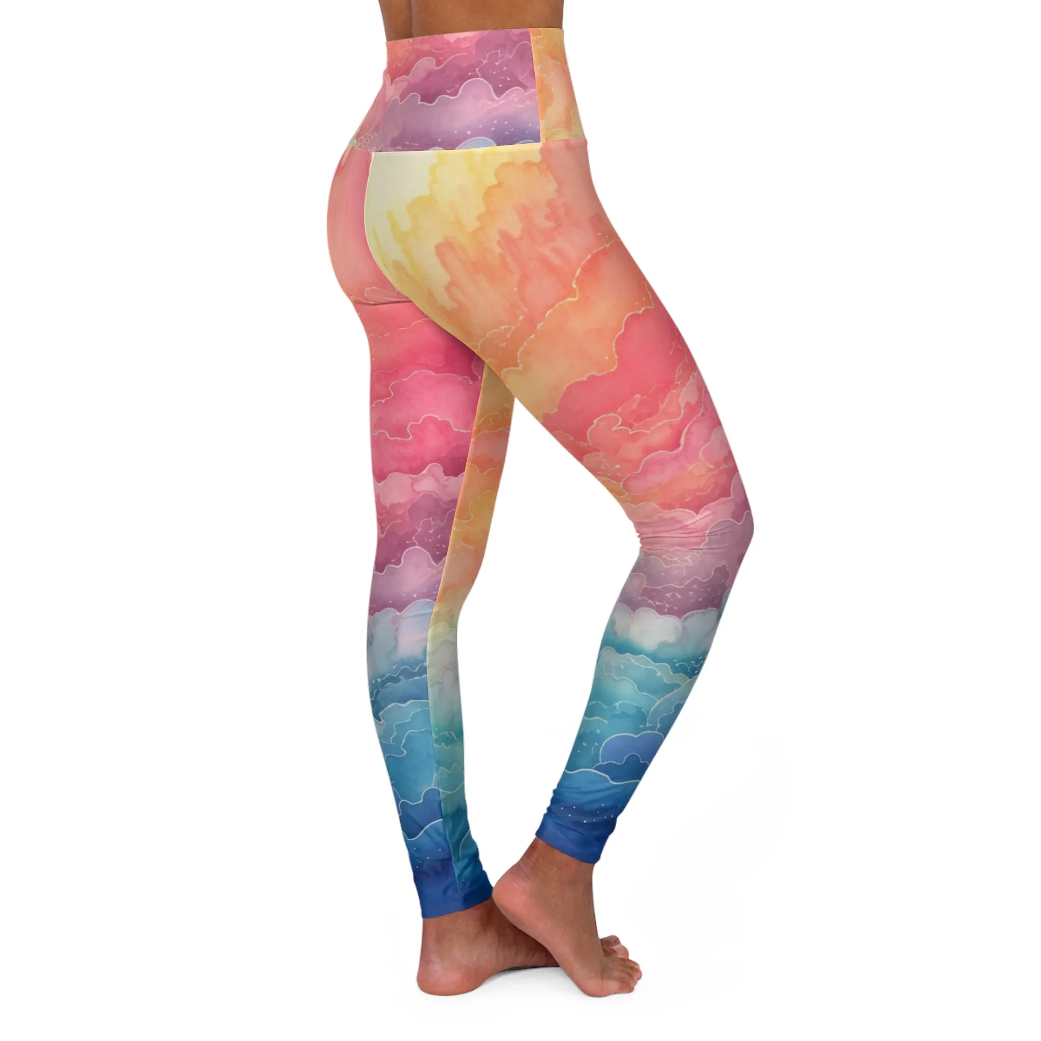 Dreamy Skies High Waisted Yoga Leggings for Active Lifestyle