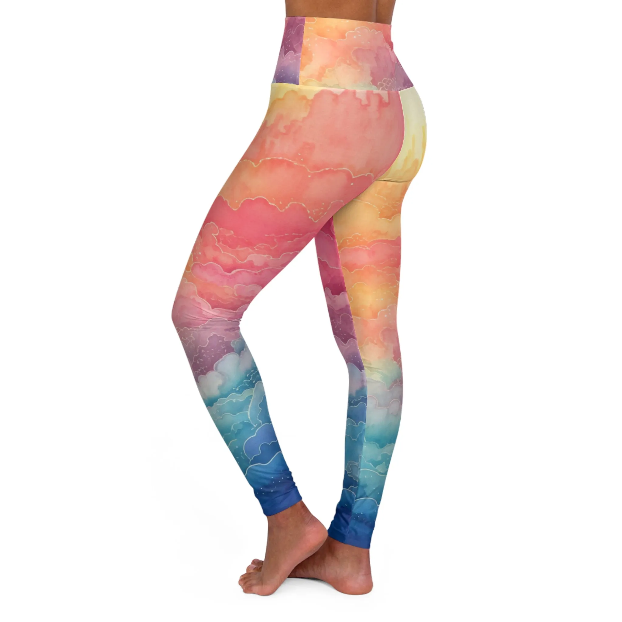 Dreamy Skies High Waisted Yoga Leggings for Active Lifestyle