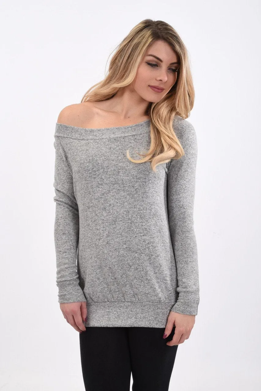Drop Shoulder Top ~ Grey