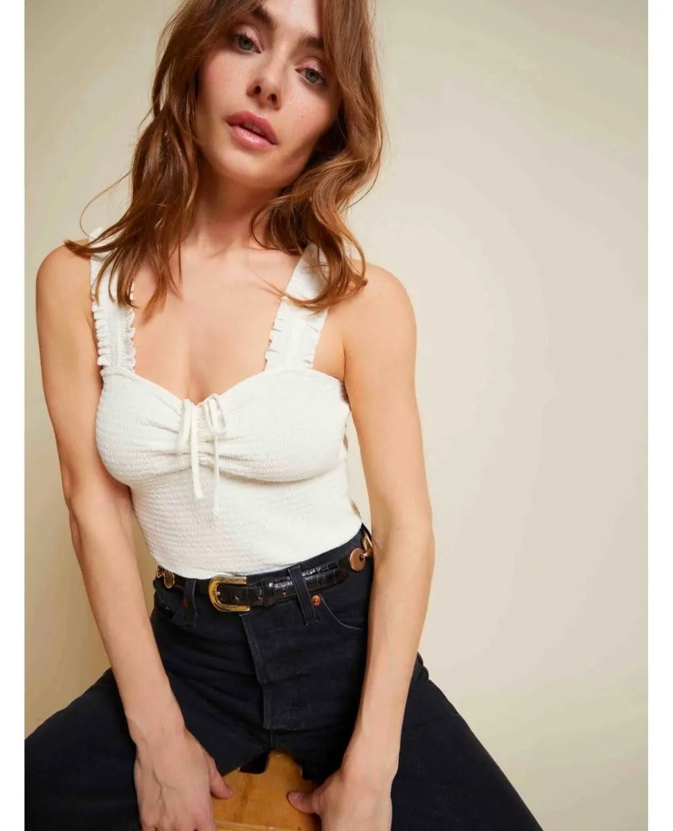 Eloise Smocked Chemise Off White