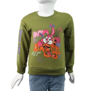 Eminent Girls Full Sleeves Sweatshirt - Green