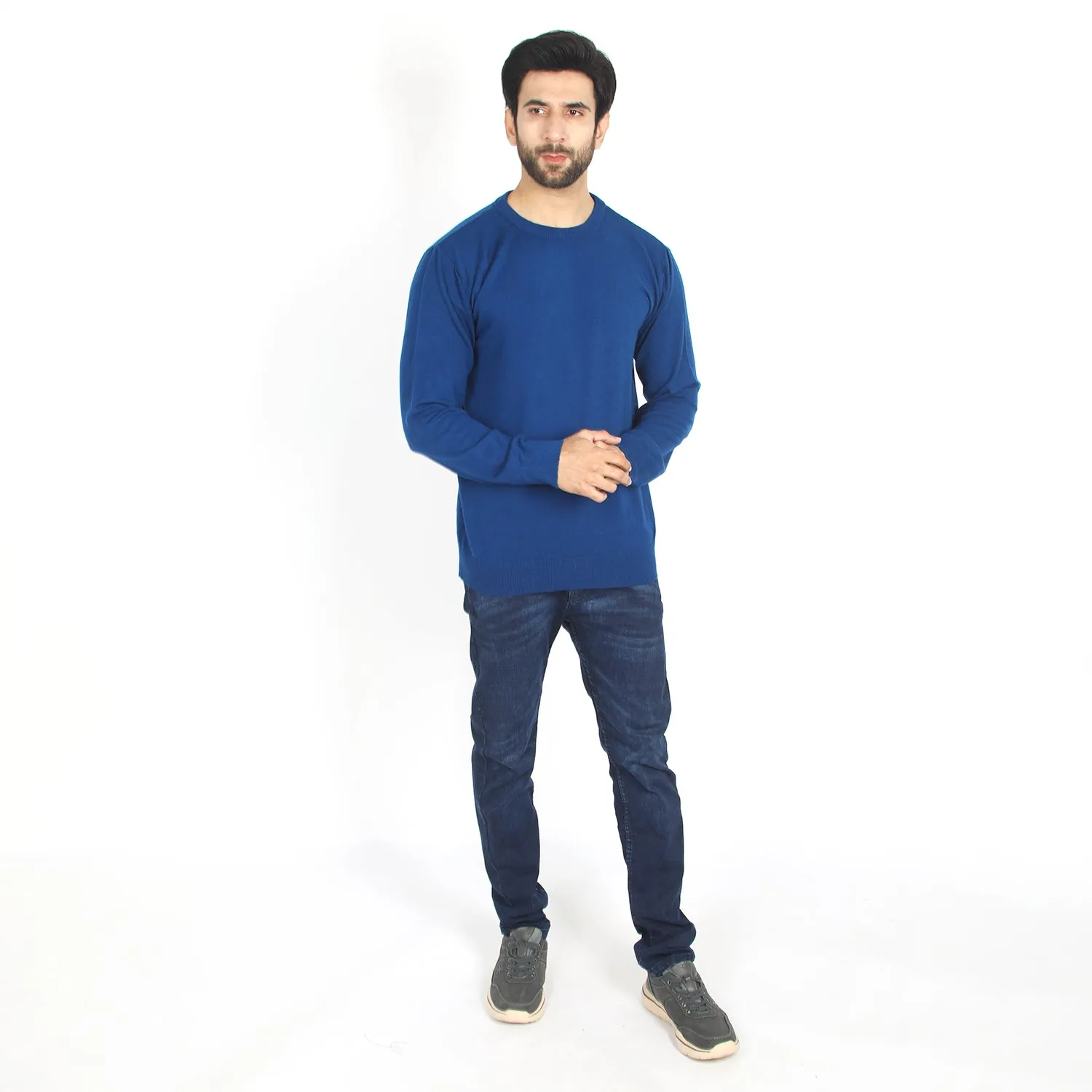 Eminent Men's Full Sleeves Sweaters - Royal Blue
