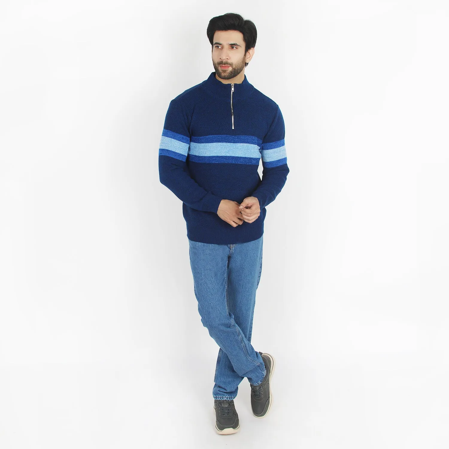 Eminent Men's Full Sleeves Sweaters - Royal Blue