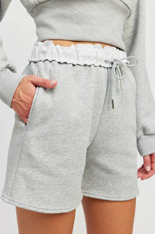 Emory Park FRENCH TERRY PAPER BAG SHORTS