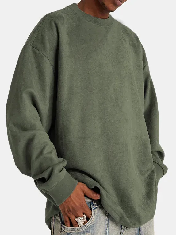 Ethan Wildleder-Pullover von WOLFFMODE mit Rundhals