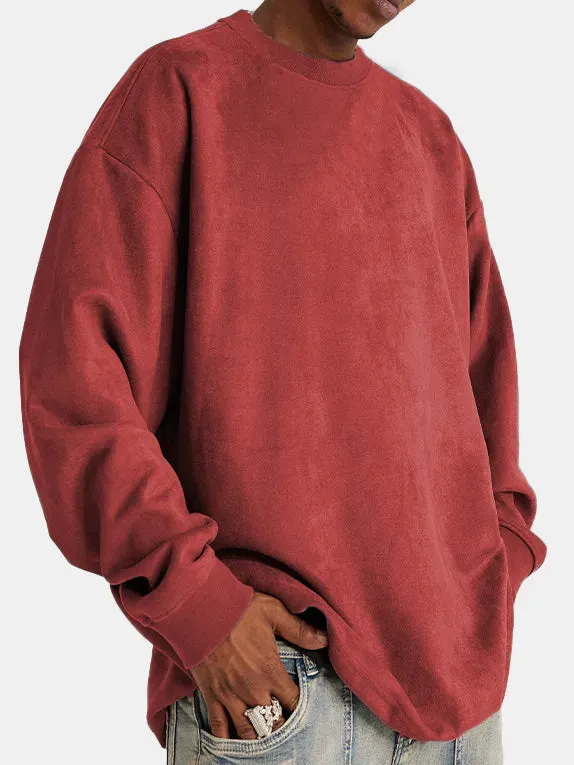 Ethan Wildleder-Pullover von WOLFFMODE mit Rundhals
