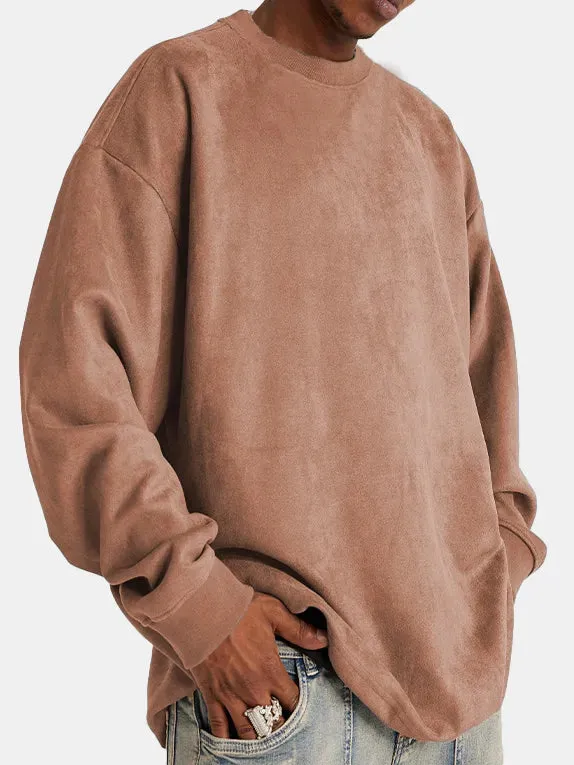 Ethan Wildleder-Pullover von WOLFFMODE mit Rundhals