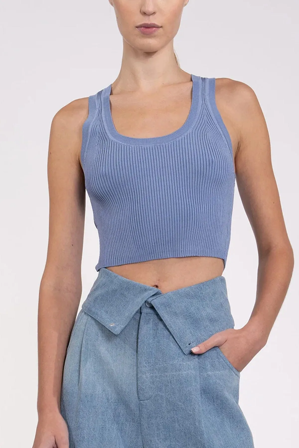 Eve Crop Top in Blue