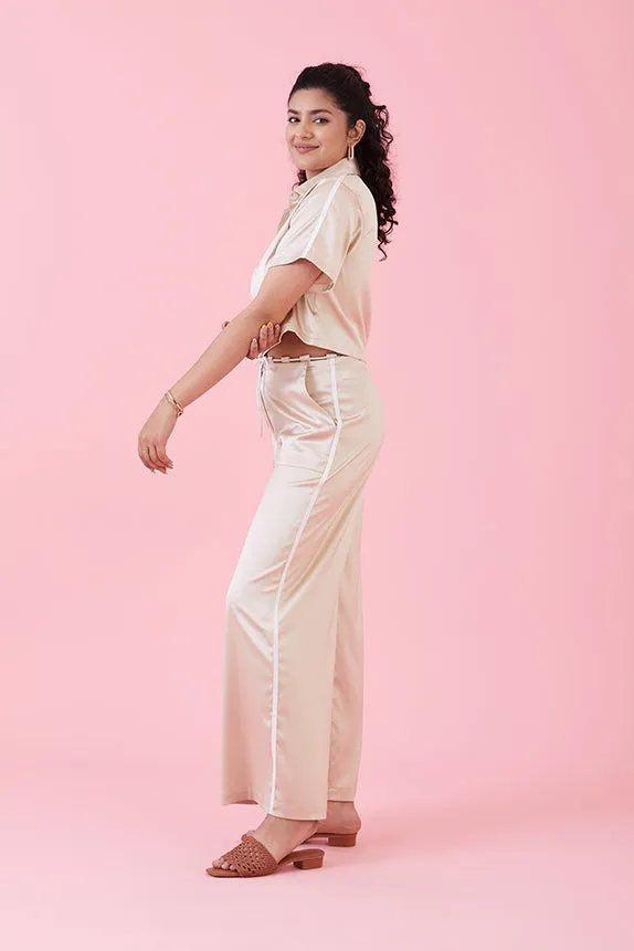Evenfall Crop Tops Beige