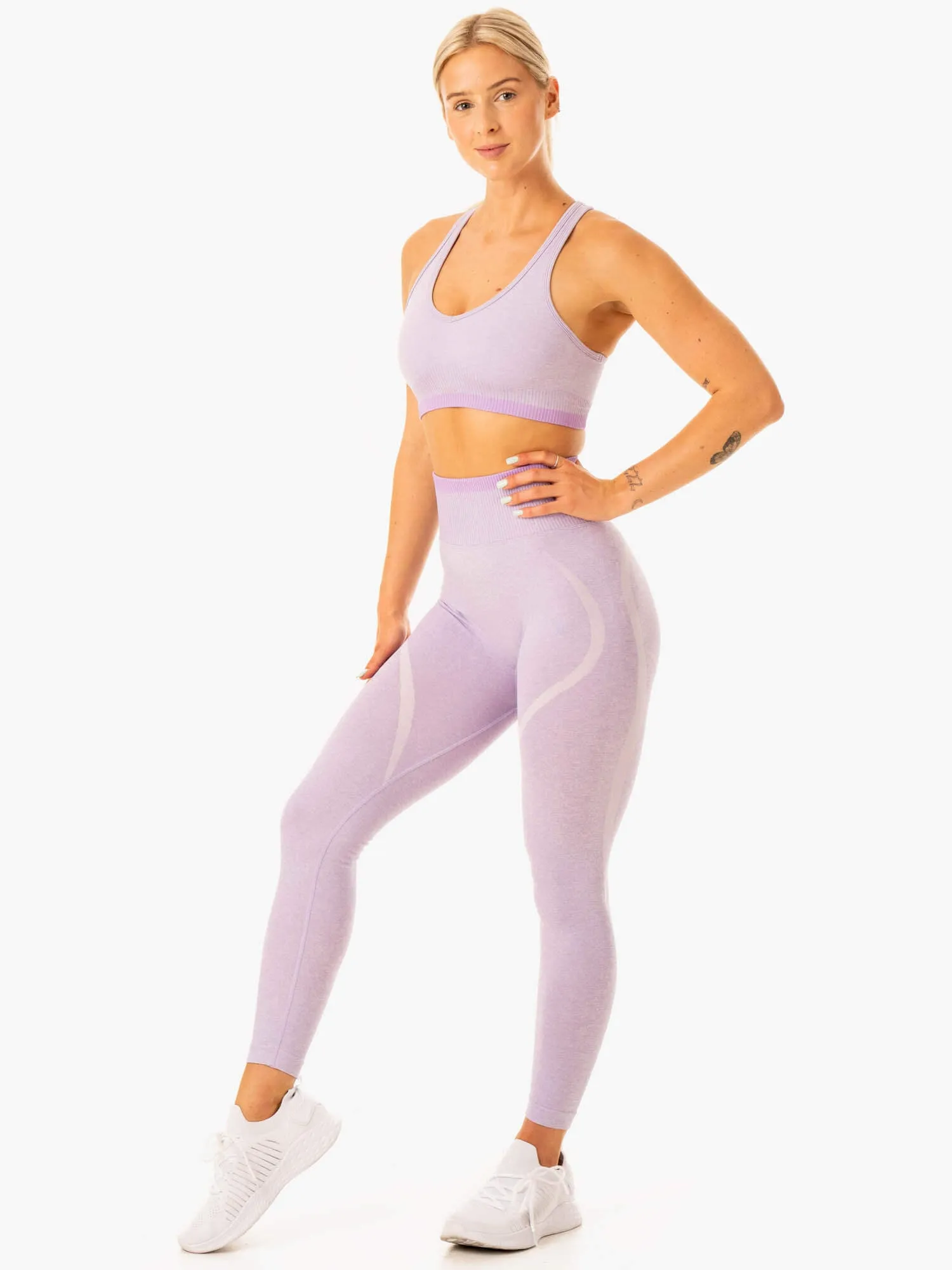 Excel Seamless High Waisted Leggings - Lavender Marl