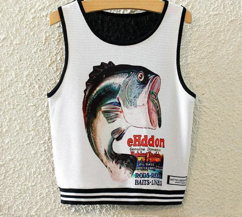 Fashion Women Sleeveless Sky Print Crop Top Cropped Tops Casual Top Fitness Women Vest Tank Tops