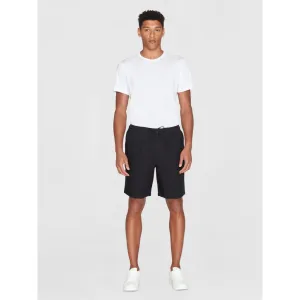 fig loose linen shorts in black