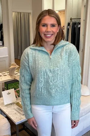 FINAL SALE: MB Mint Sequin Pullover