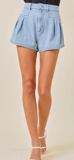 Flare Denim Shorts