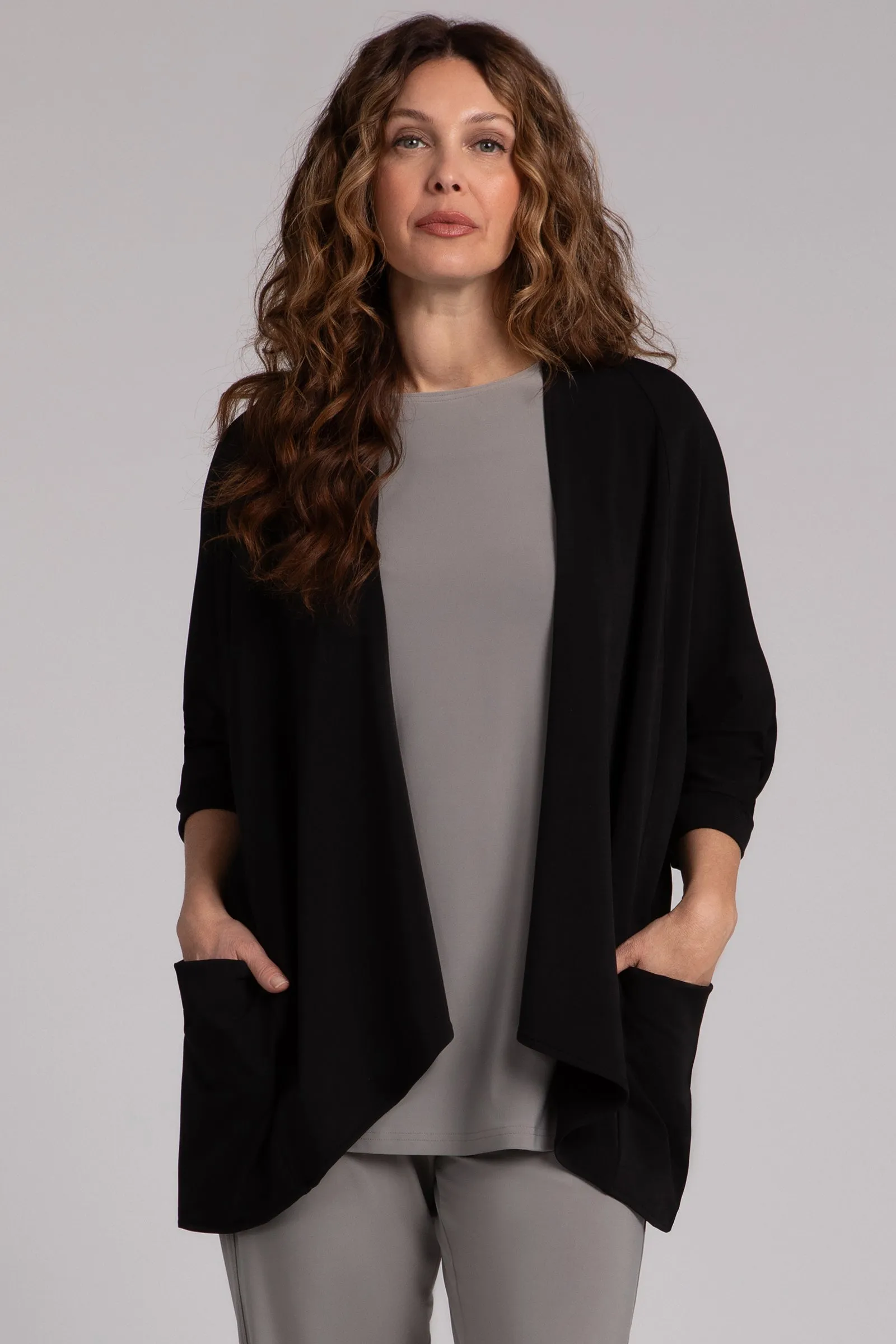 Fleece Back Jersey Matrix Cardigan