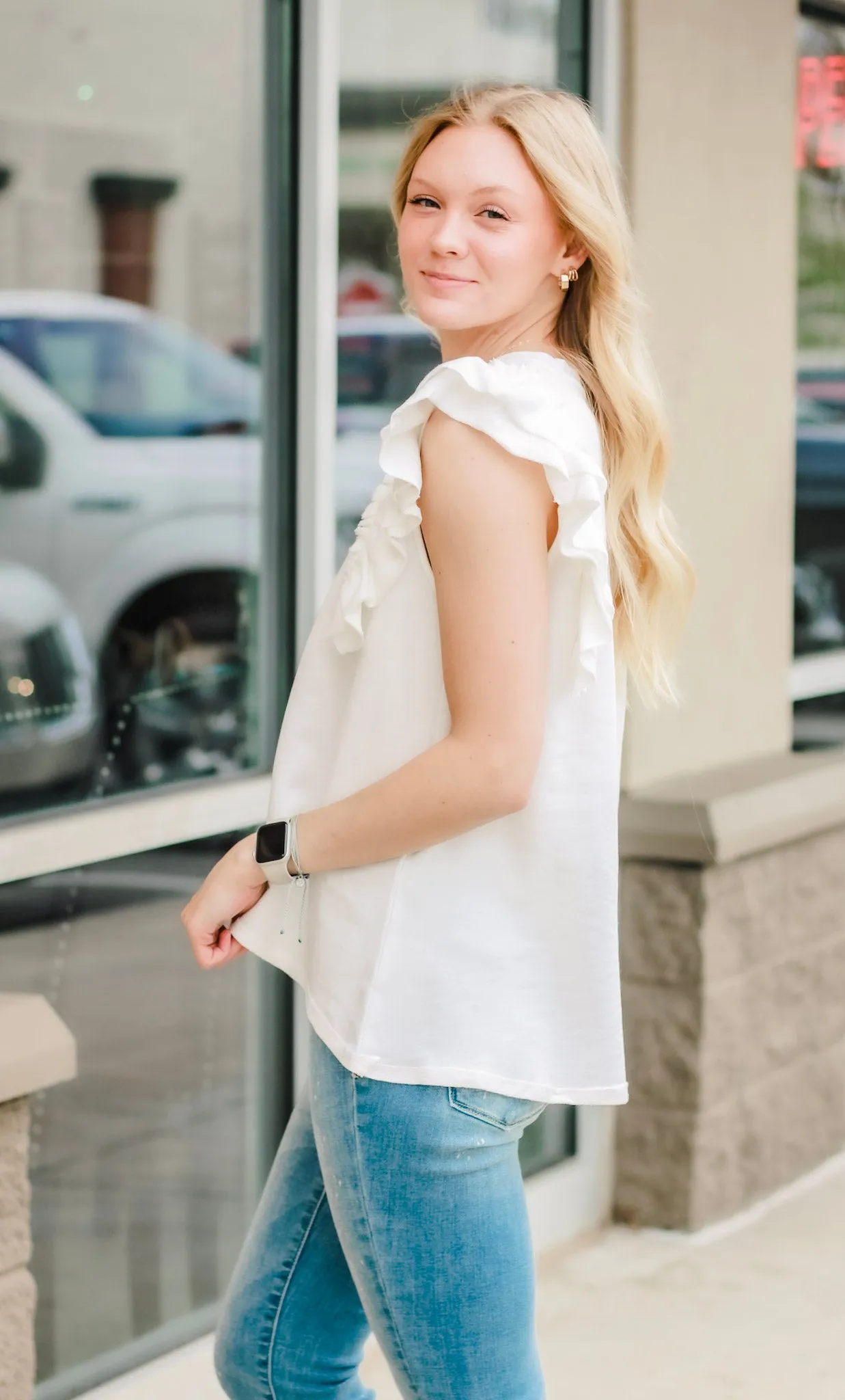 Flutter for You Top in Off White