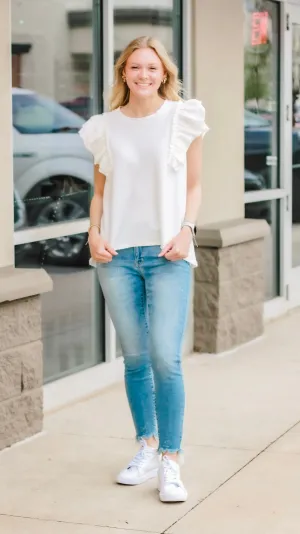 Flutter for You Top in Off White