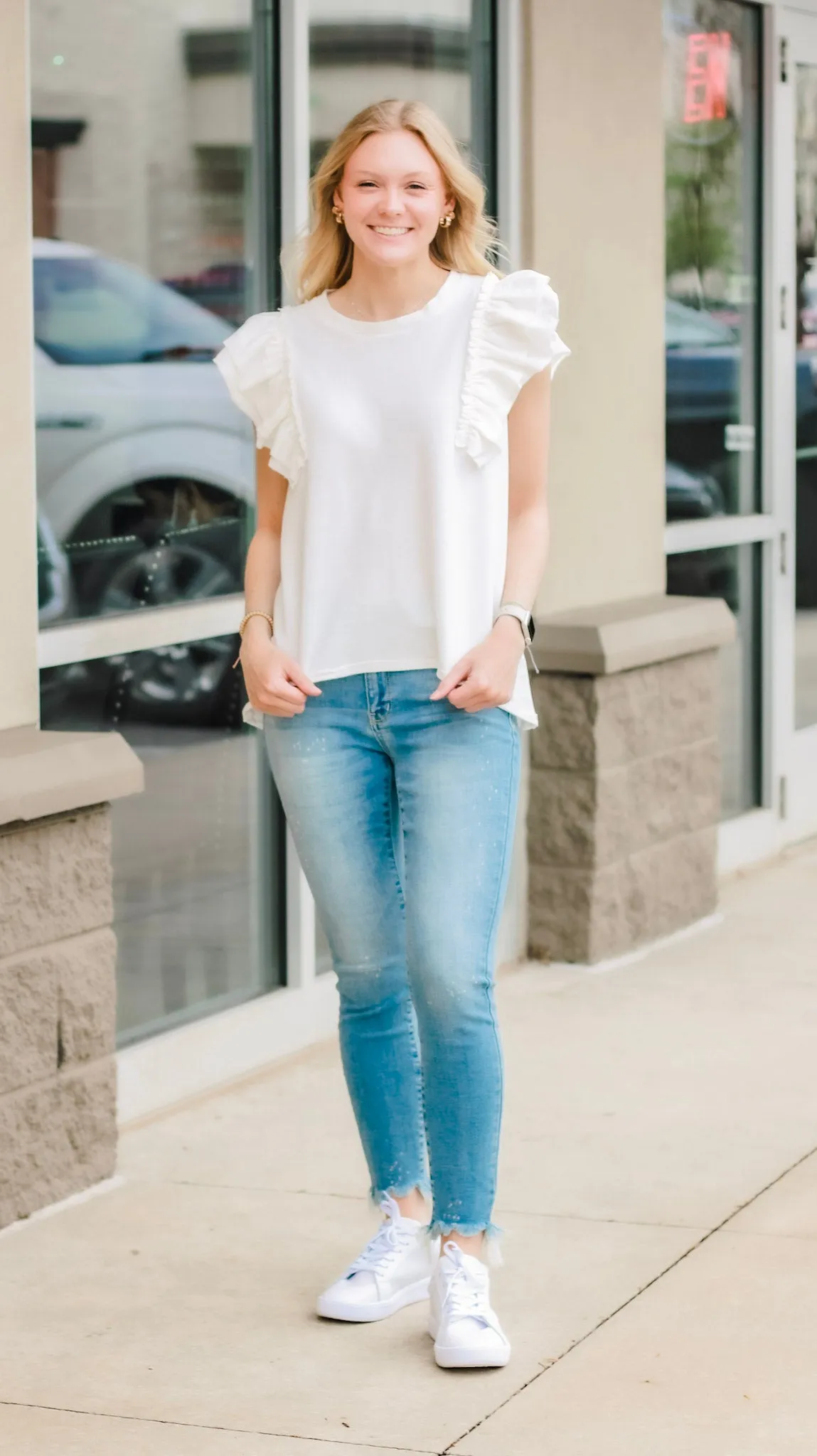 Flutter for You Top in Off White