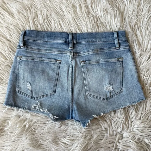 FRAME Denim Le Cut Off Alemany Grind Blue Distressed Shorts W7183 EUC Size 26