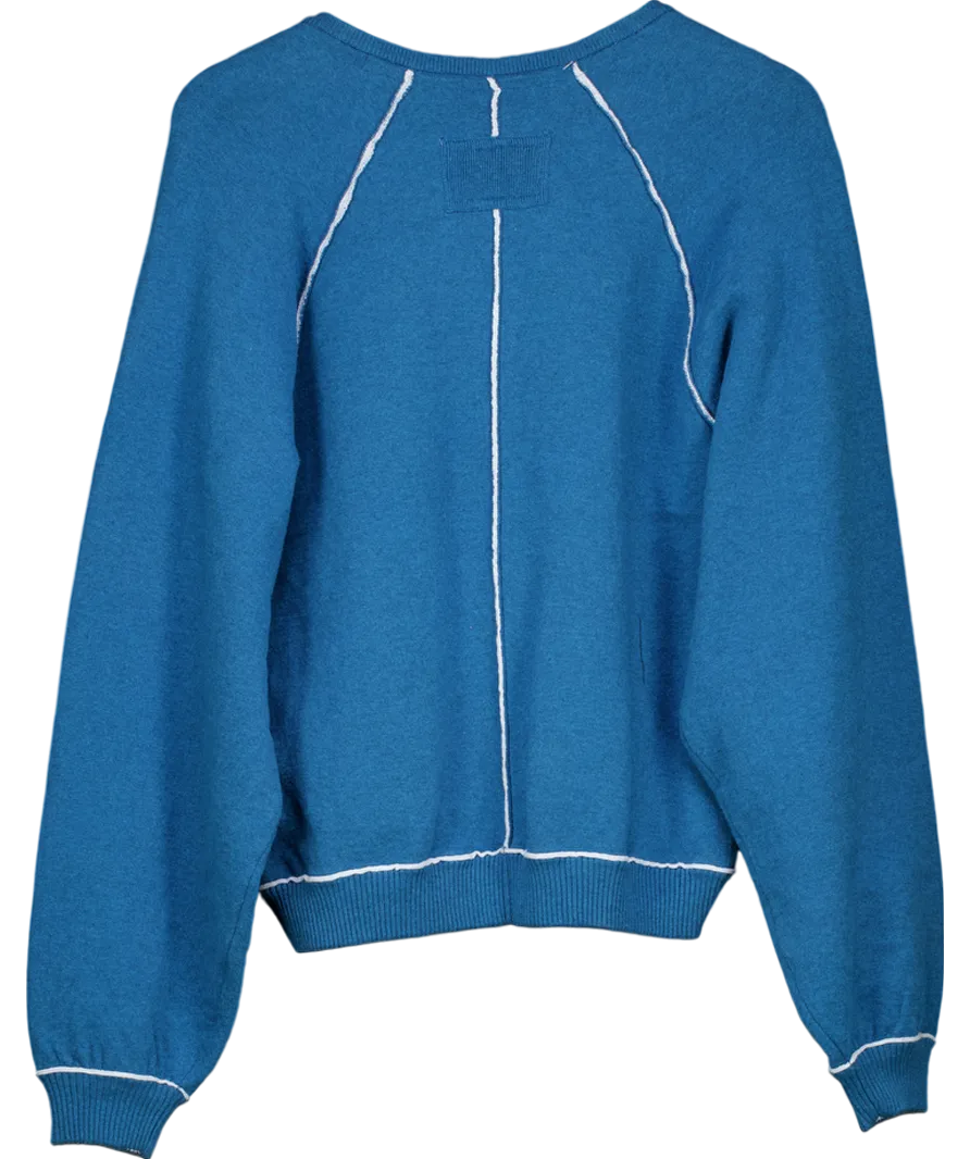 Free People Blue Oversize Pullover Sweatshirt UK XS