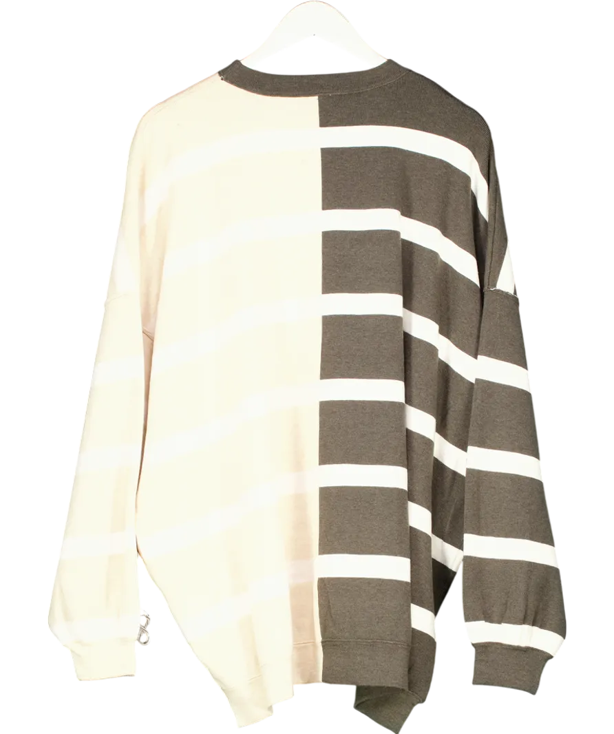 Free People Chocolate/Beige Uptown Stripe Pullover UK 8