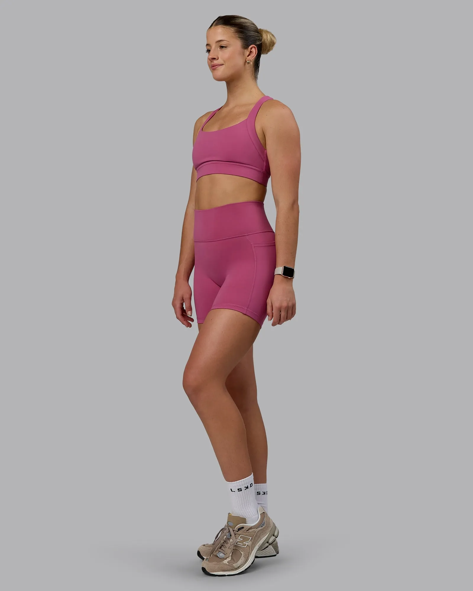 Fusion Mid Short Tight With Pockets - Mauve Haze