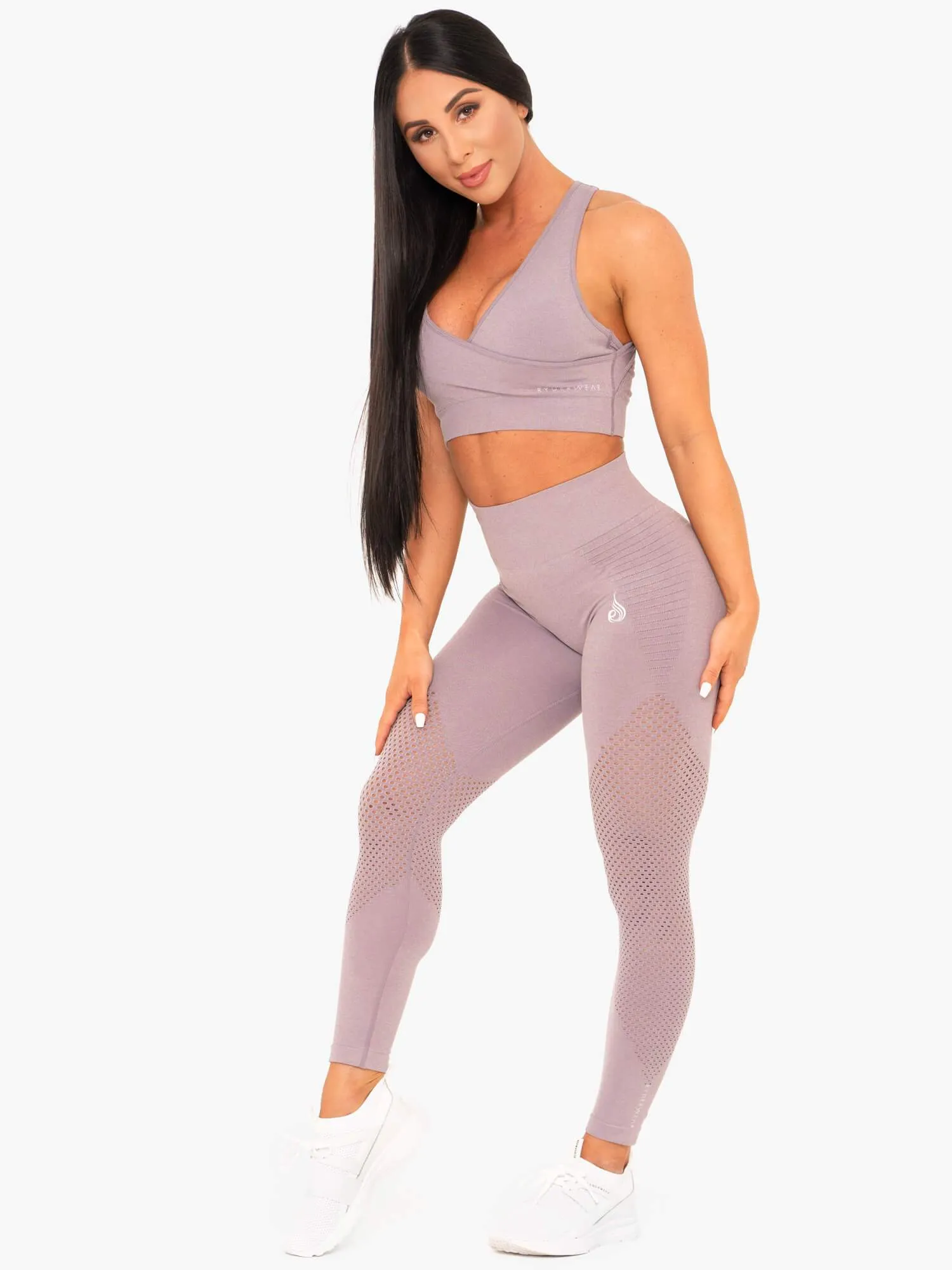 Geo Seamless High Waisted Leggings - Mauve