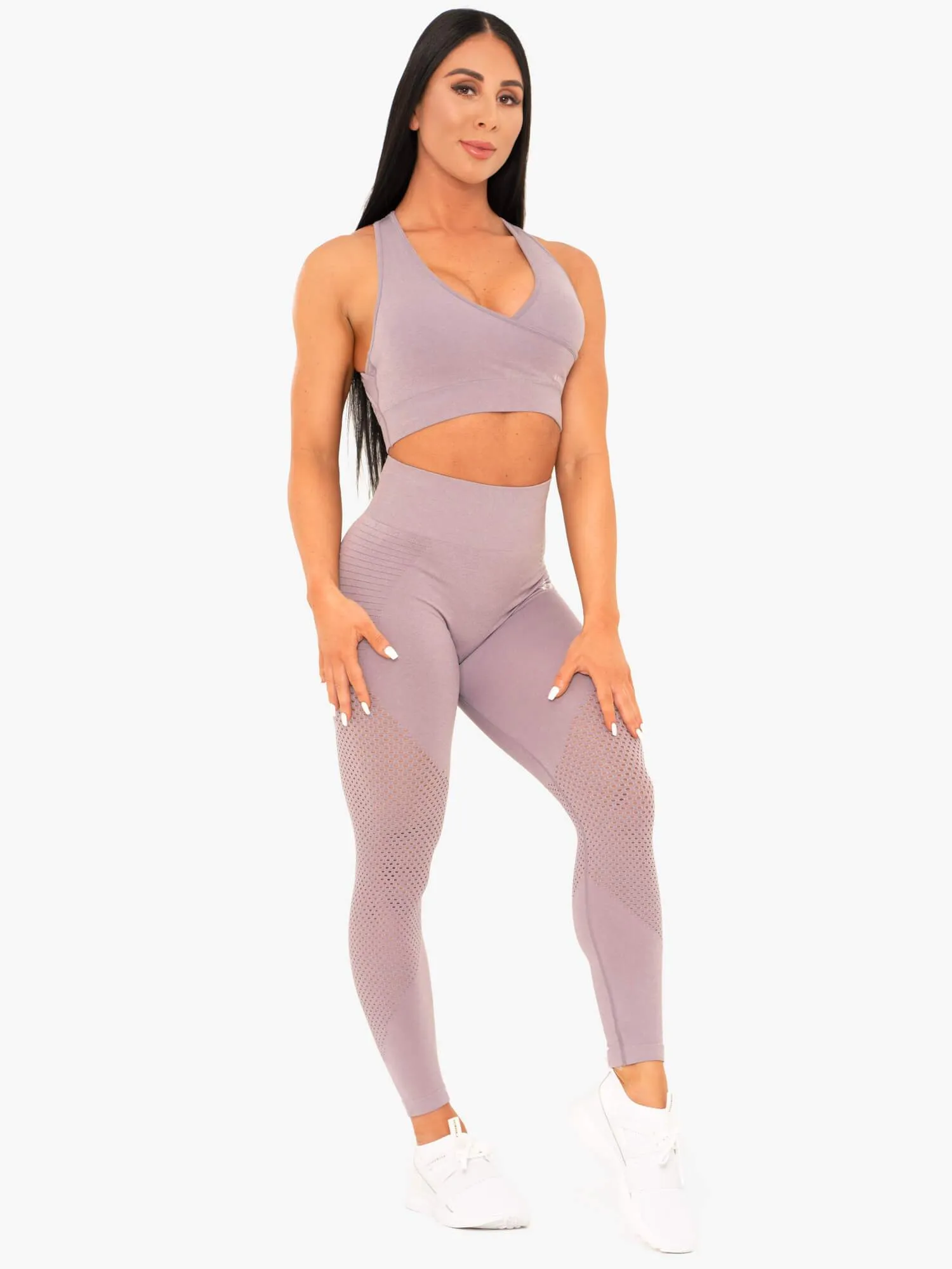 Geo Seamless High Waisted Leggings - Mauve
