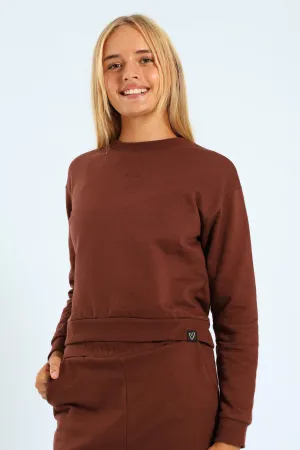 Girls Fleece Top - Brown
