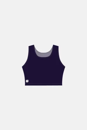 Girls Navy Cropped Singlets (Plain)