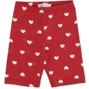 Girls Red Heart Shorts