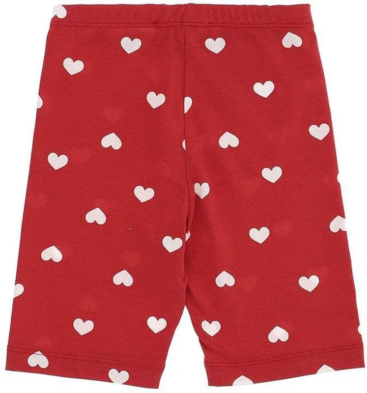 Girls Red Heart Shorts