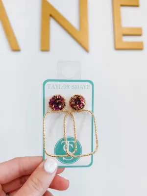Glitter Top Hoops