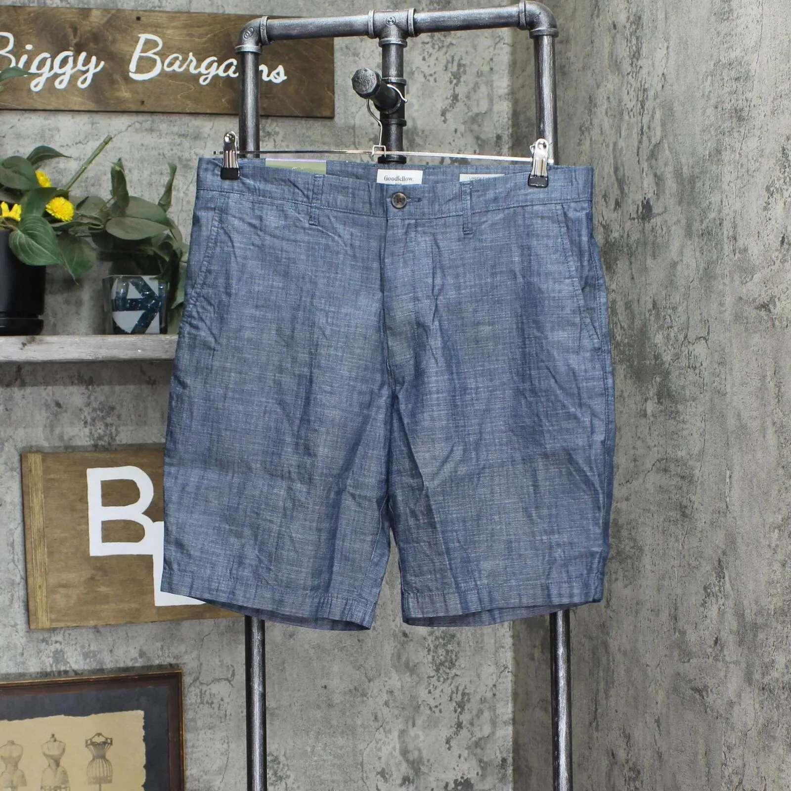Goodfellow & Co. Mens Linden Cotton 10" Shorts 1667fc9eed32ad Blue 36
