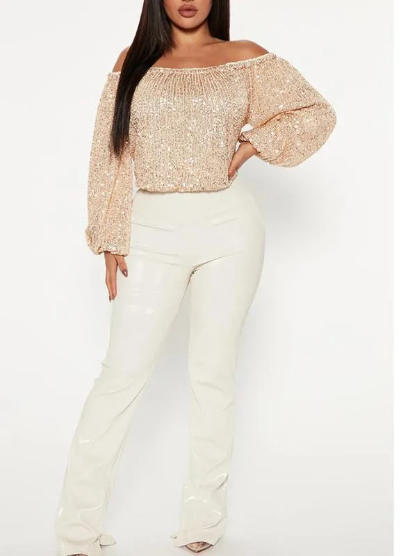 Goosudu Sequin Off-Shoulder Top