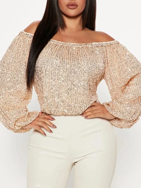 Goosudu Sequin Off-Shoulder Top