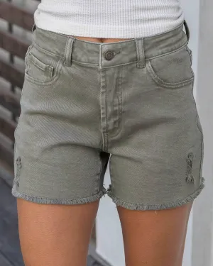 Grace and Lace Casual Colored Denim Shorts in Olive