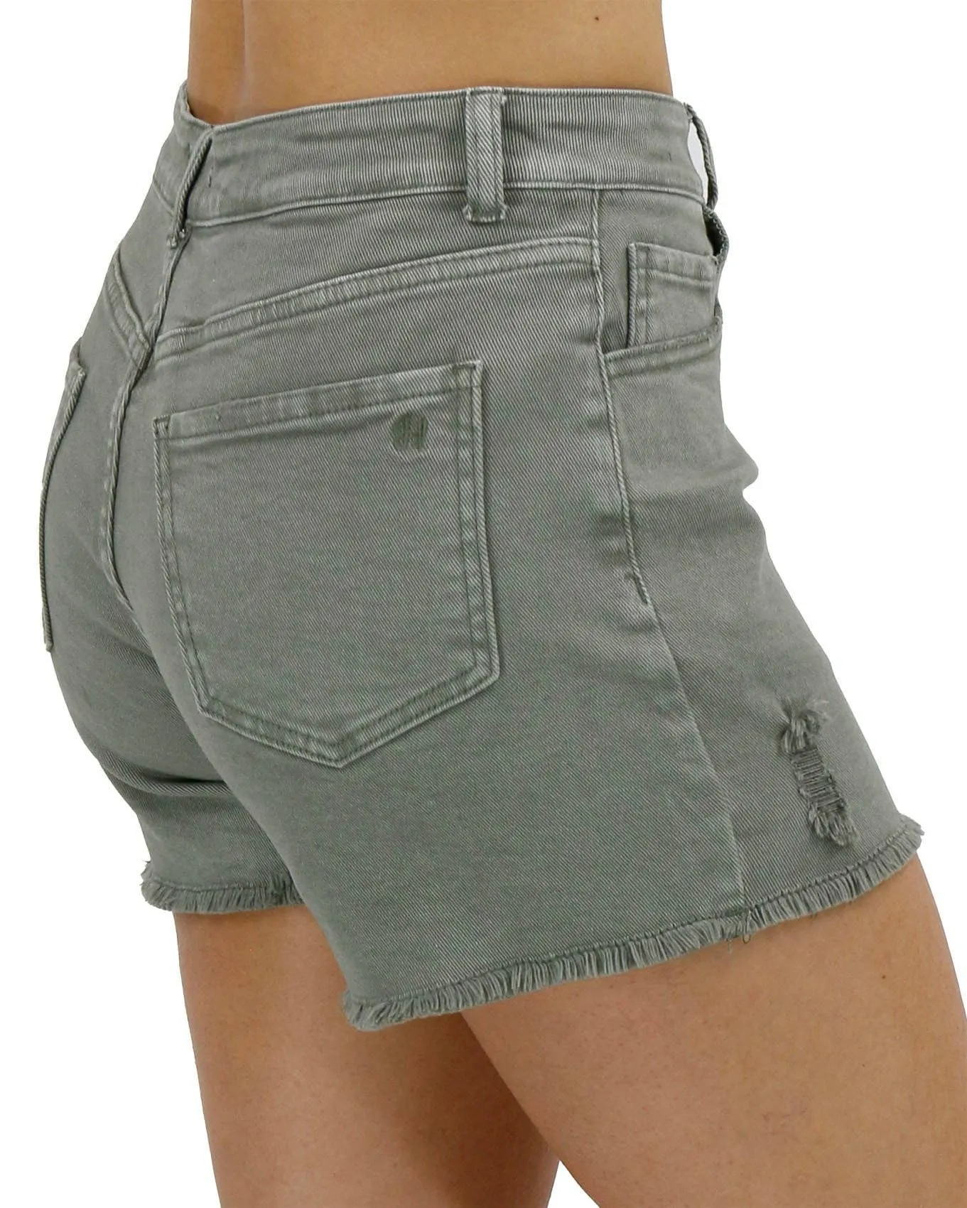 Grace and Lace Casual Colored Denim Shorts in Olive