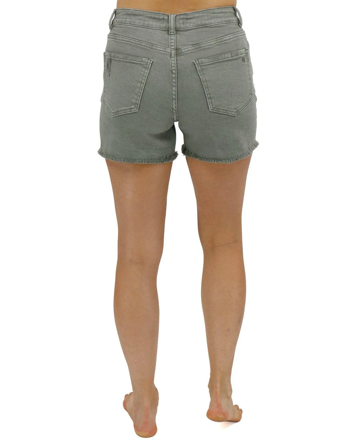 Grace and Lace Casual Colored Denim Shorts in Olive