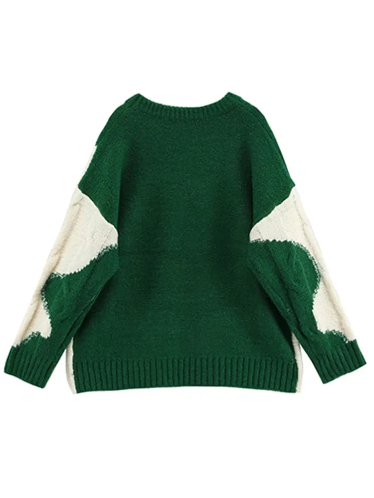 Green Ripple Oversized Pullover