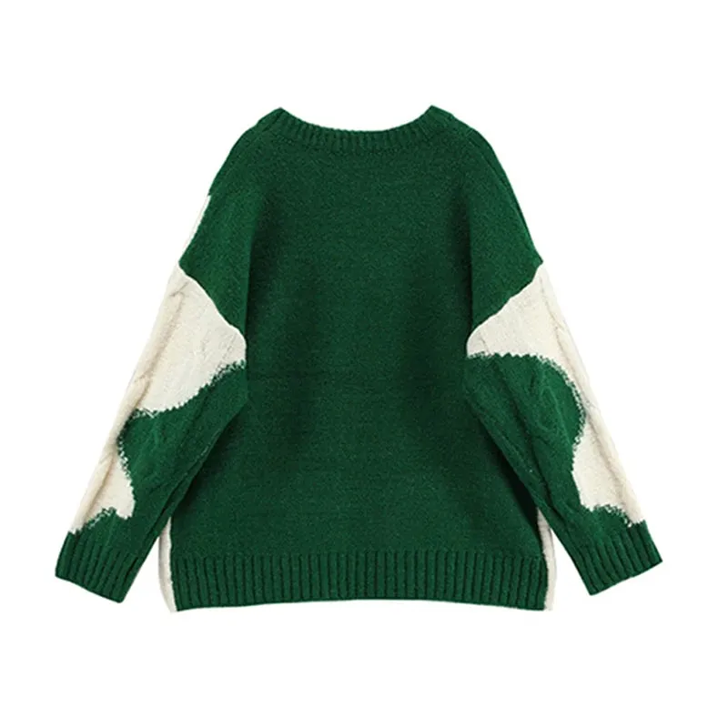 Green Ripple Oversized Pullover