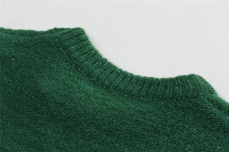 Green Ripple Oversized Pullover