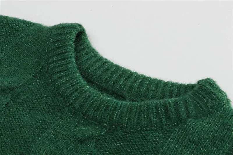 Green Ripple Oversized Pullover