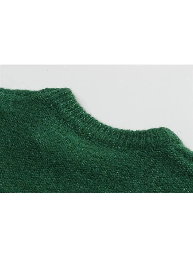 Green Ripple Oversized Pullover