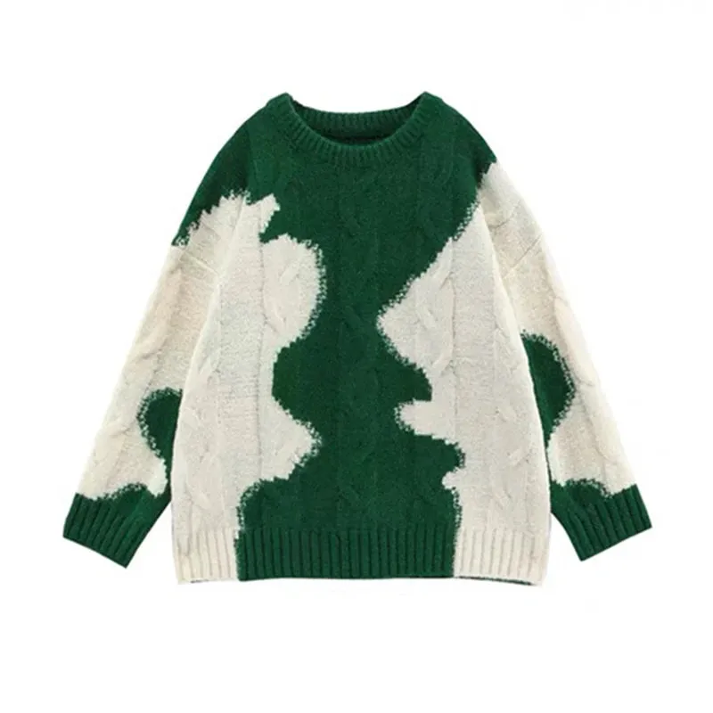 Green Ripple Oversized Pullover