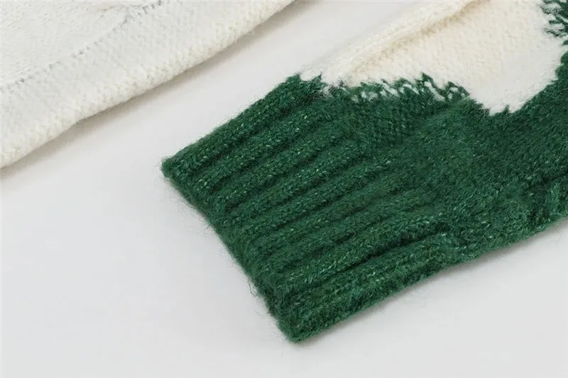 Green Ripple Oversized Pullover